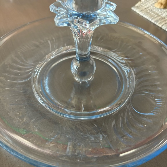 1930s Handmade Elegant Glass Paden City Maya Light Ice Blue Center Handle - Picture 6 of 6